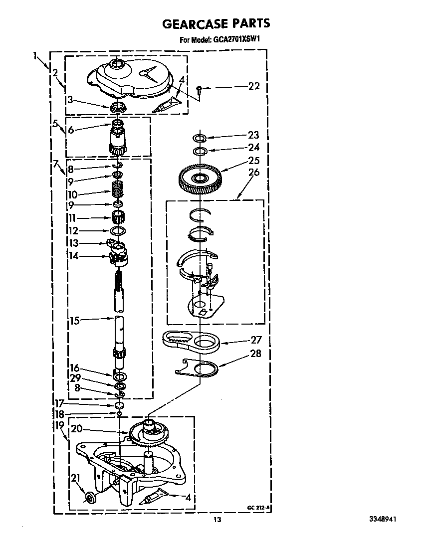 Whirlpool GCA2701XSW1 gearcase diagram