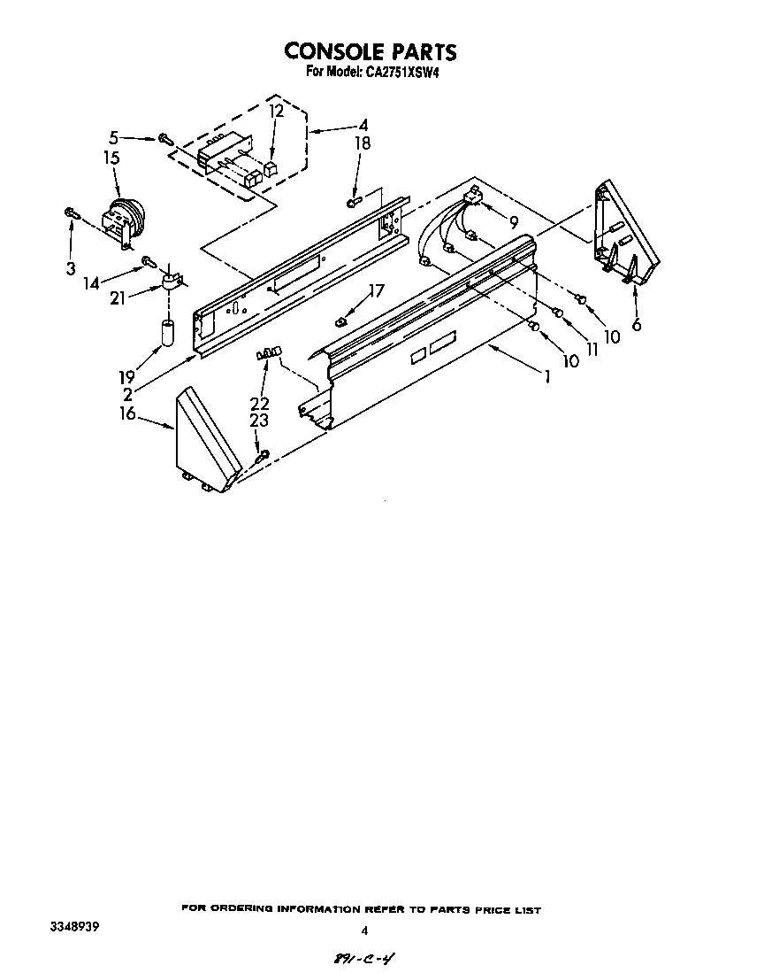 Whirlpool CA2751XSW4 console diagram