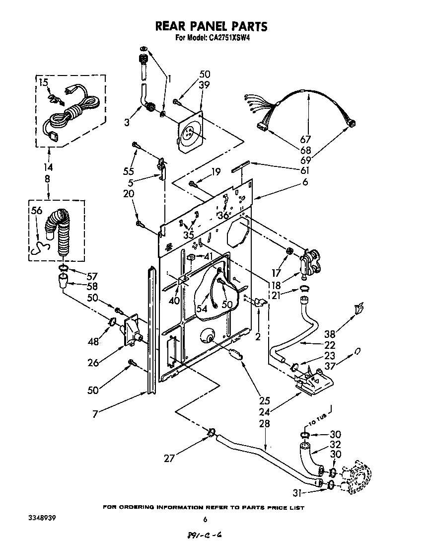 Whirlpool CA2751XSW4 rear panel diagram