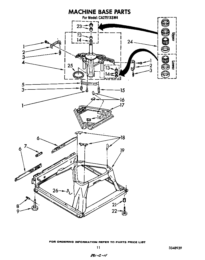 Whirlpool CA2751XSW4 machine base diagram