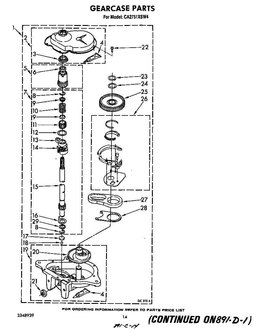 Whirlpool CA2751XSW4 gearcase diagram