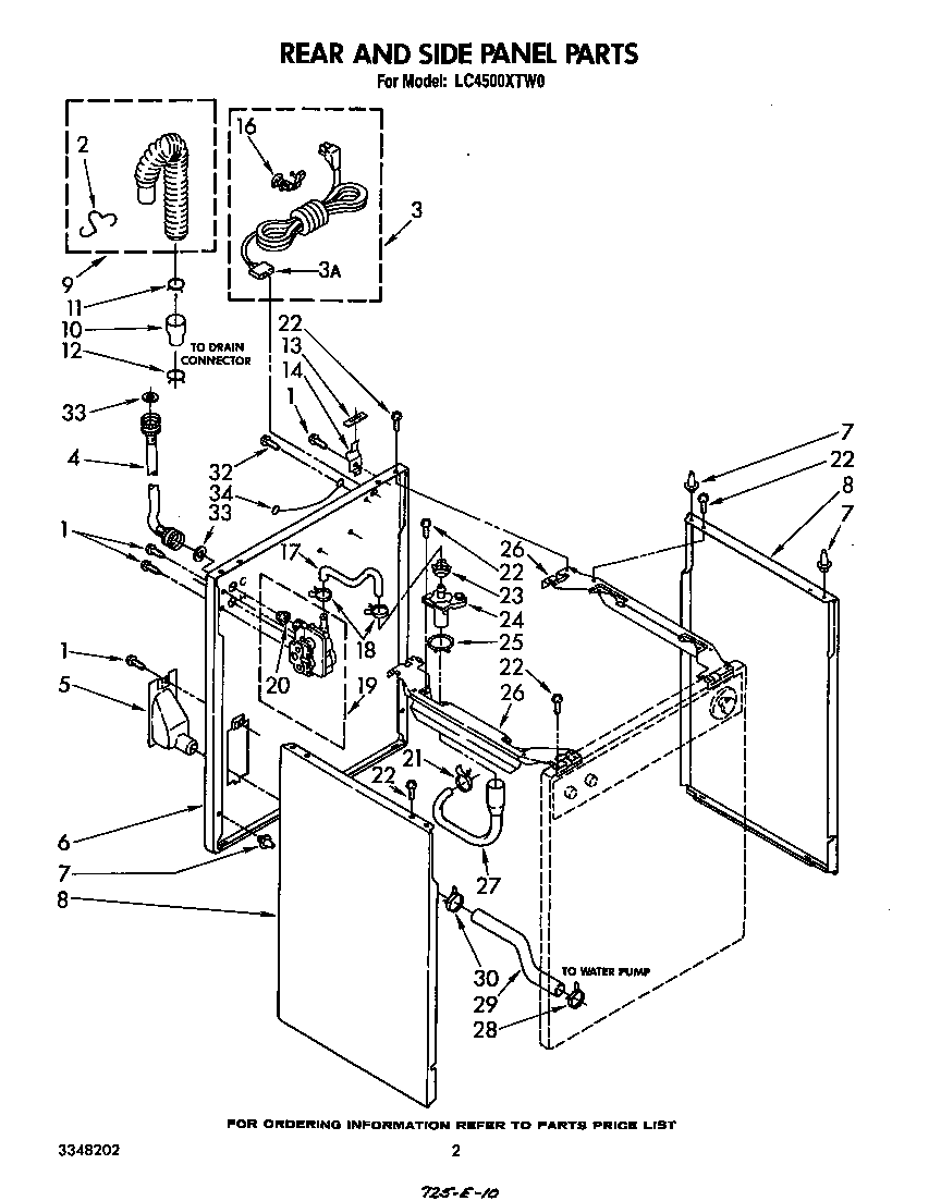 Whirlpool LC4500XTW0 rear and side panel diagram