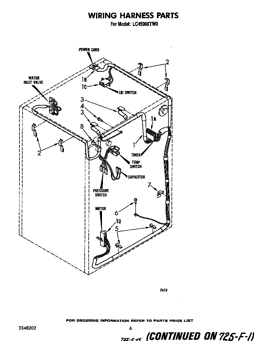 Whirlpool LC4500XTW0 wiring harness diagram