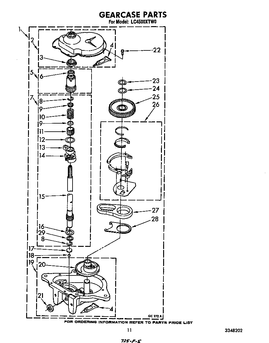 Whirlpool LC4500XTW0 gearcase diagram