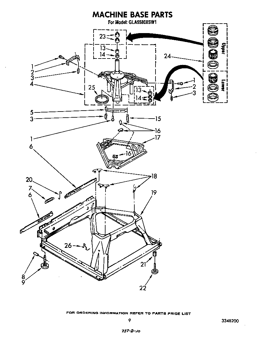 Whirlpool GLA5580XSW1 machine base diagram