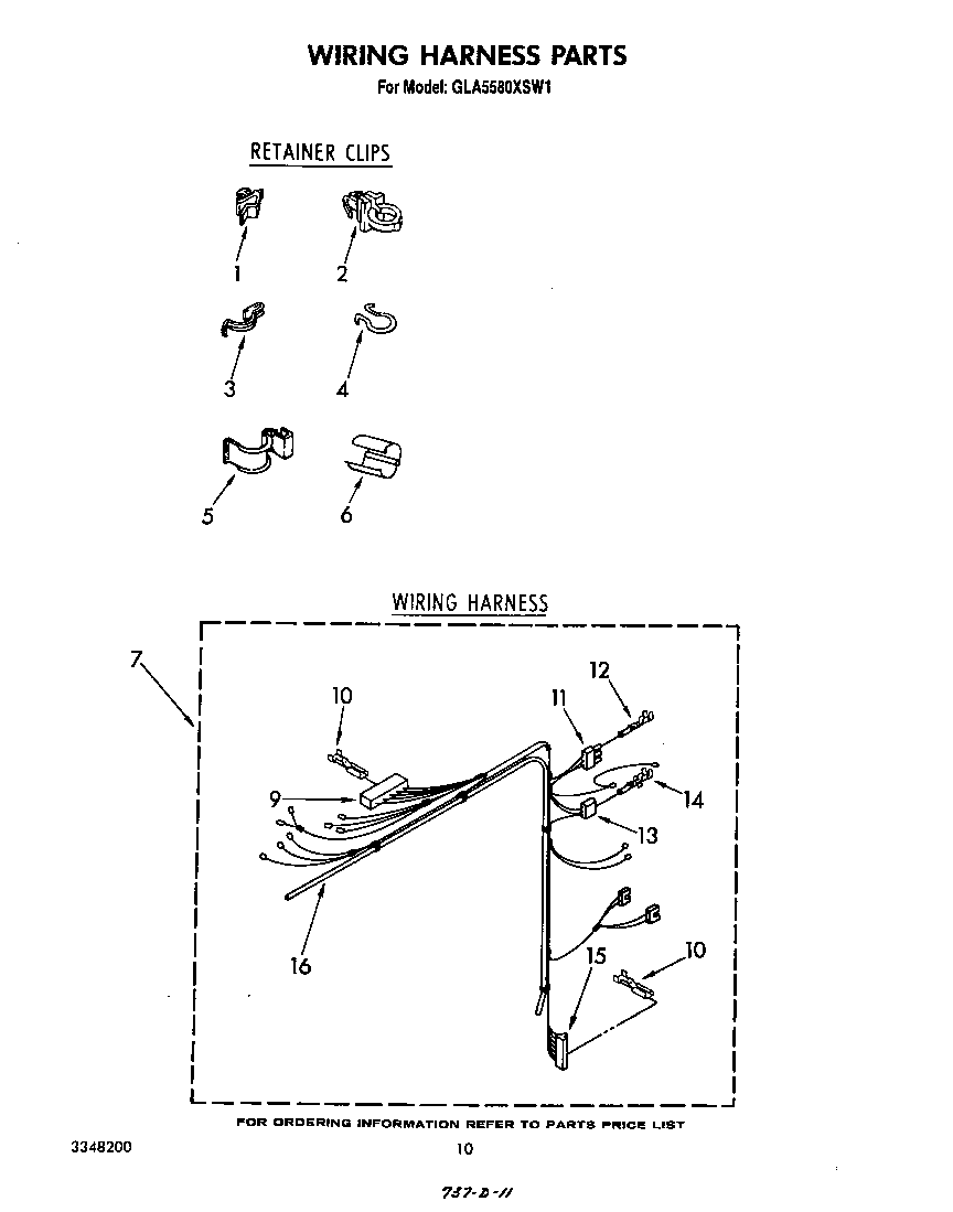 Whirlpool GLA5580XSW1 wiring harness diagram