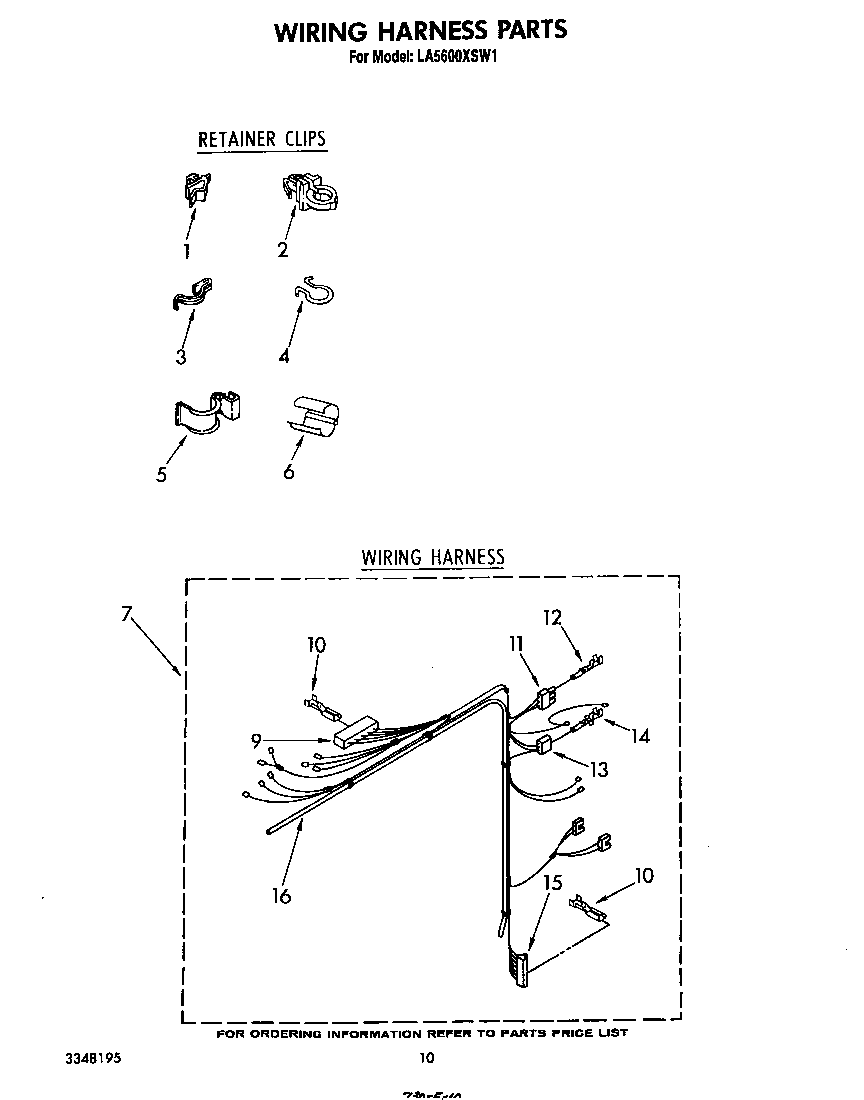 Whirlpool LA5600XSW1 wiring harness diagram