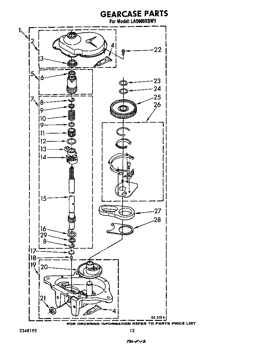 Whirlpool LA5600XSW1 gearcase diagram