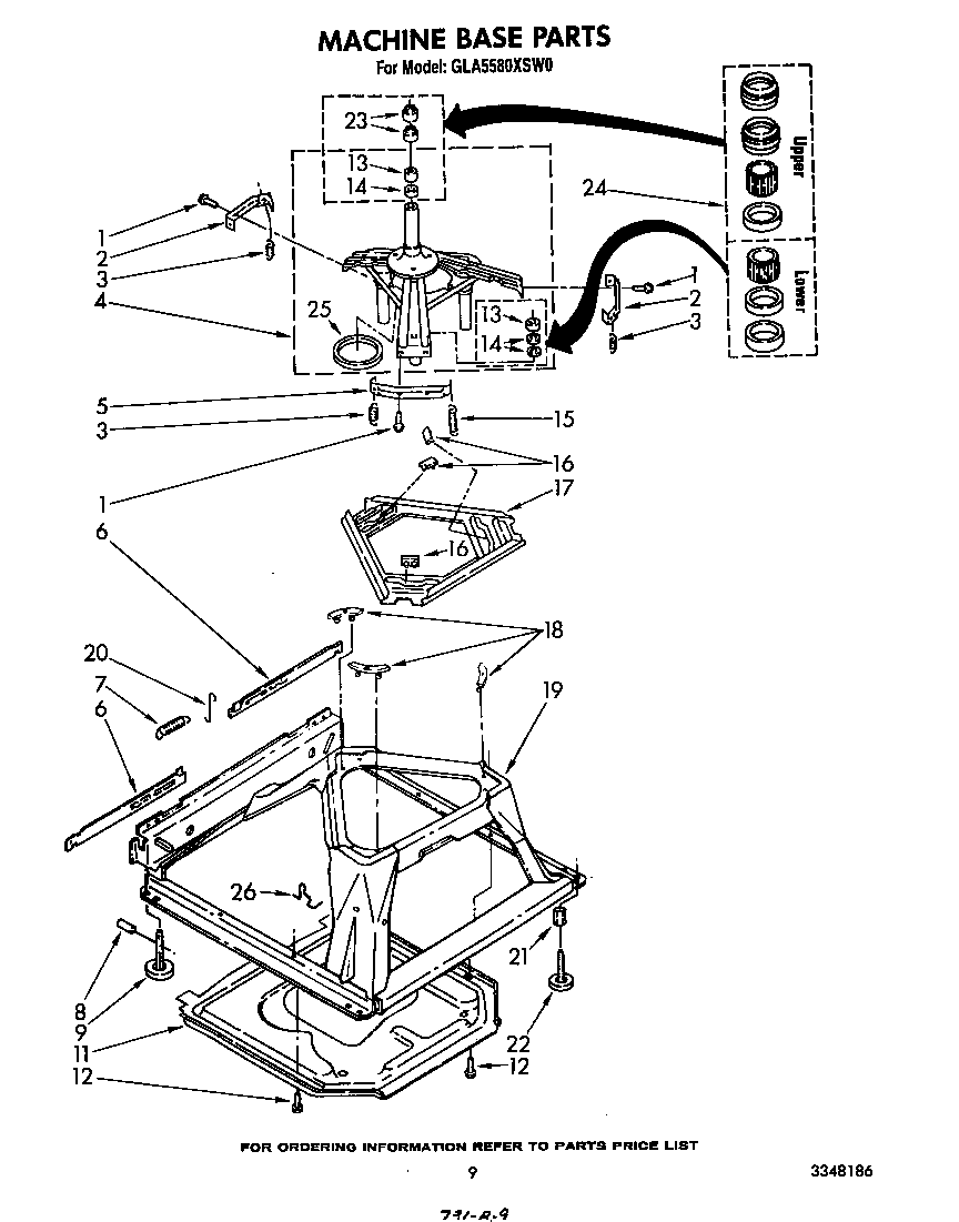 Whirlpool GLA5580XSW0 machine base diagram