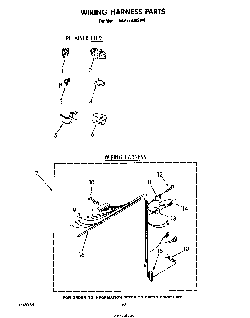 Whirlpool GLA5580XSW0 wiring harness diagram