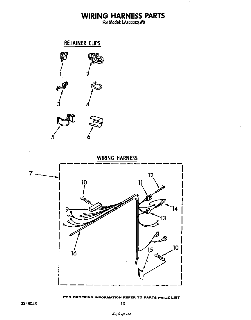 Whirlpool LA5000XSW0 wiring harness diagram