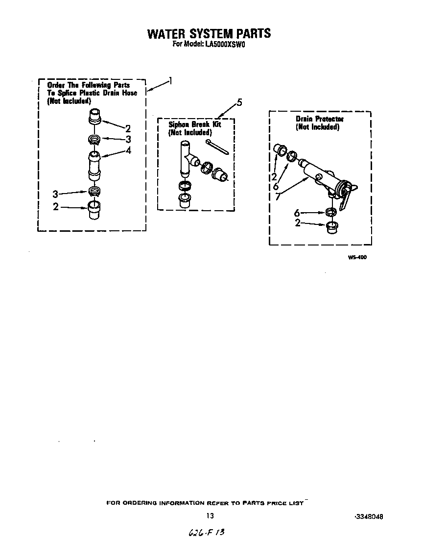 Whirlpool LA5000XSW0 water system diagram