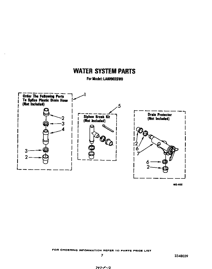 Whirlpool LA6090XSW0 water system diagram
