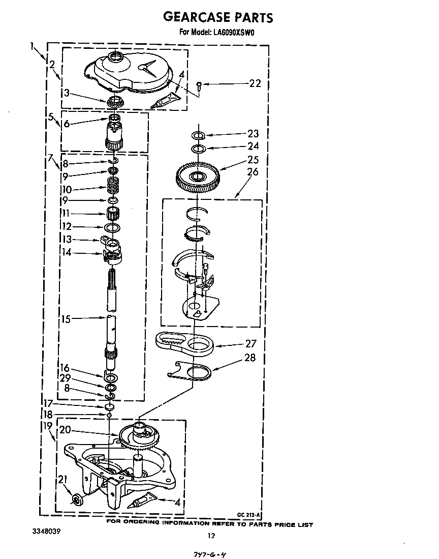 Whirlpool LA6090XSW0 gearcase diagram