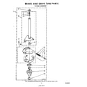 Whirlpool LA5460XSW0 brake and drive tube diagram