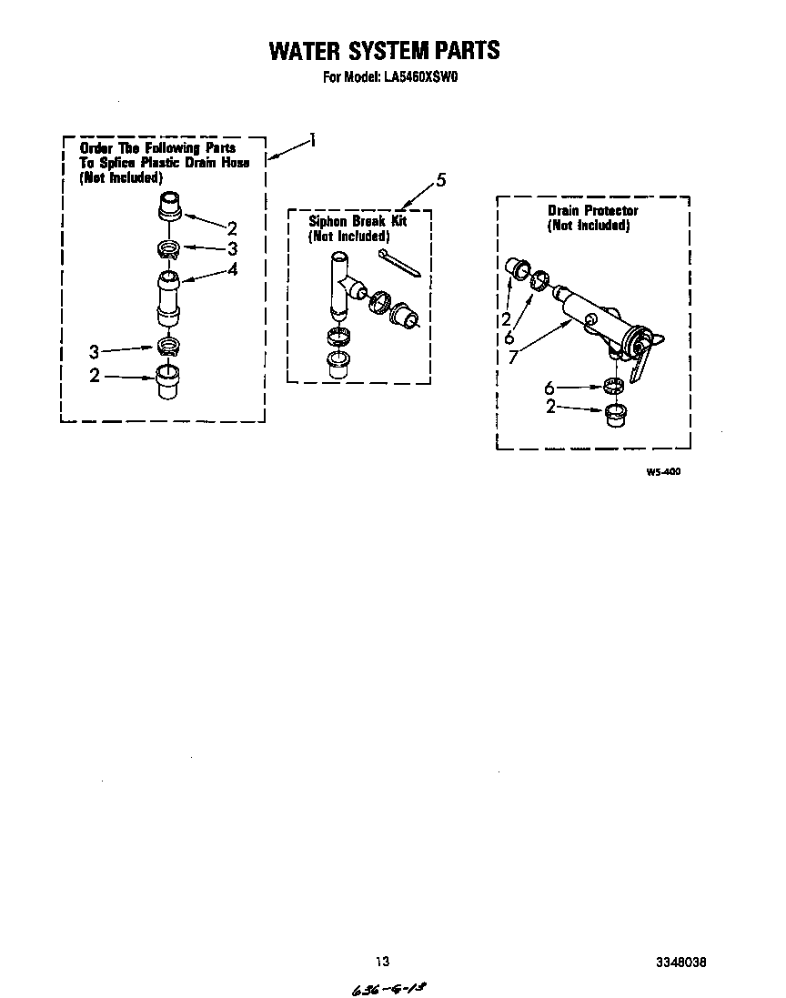 Whirlpool LA5460XSW0 water system diagram
