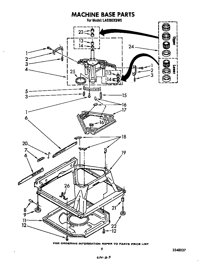 Whirlpool LA5360XSW0 machine base diagram