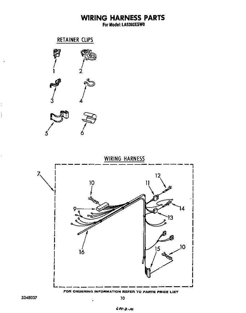 Whirlpool LA5360XSW0 wiring harness diagram