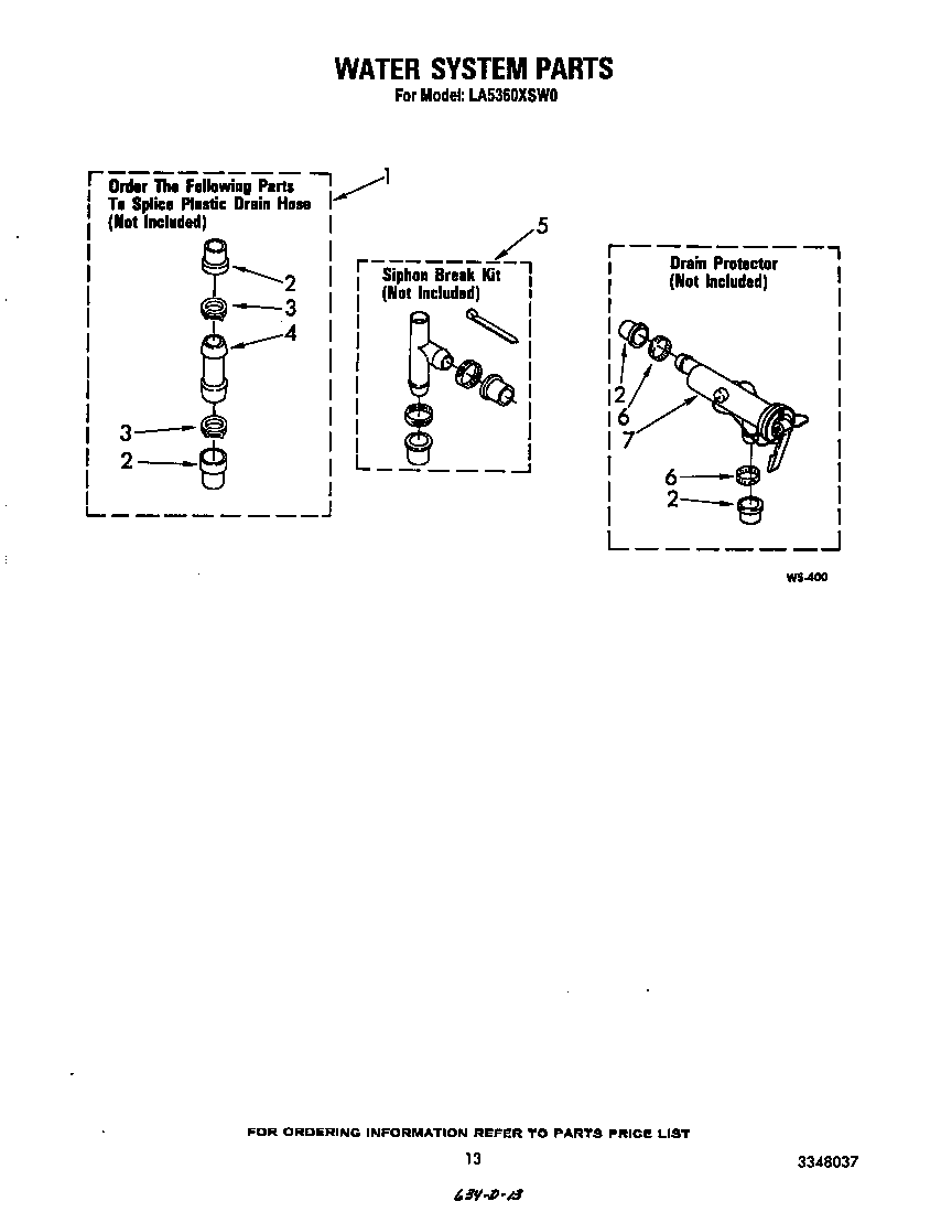 Whirlpool LA5360XSW0 water system diagram