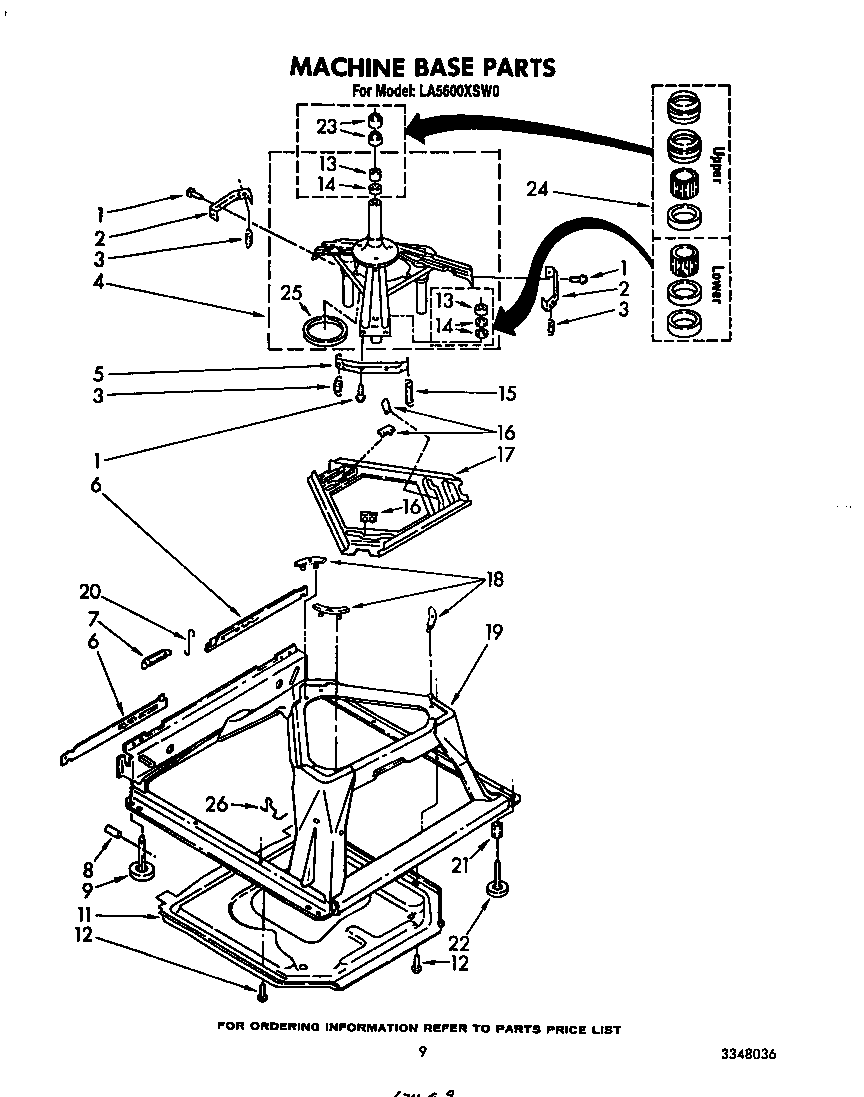 Whirlpool LA5600XSW0 machine base diagram