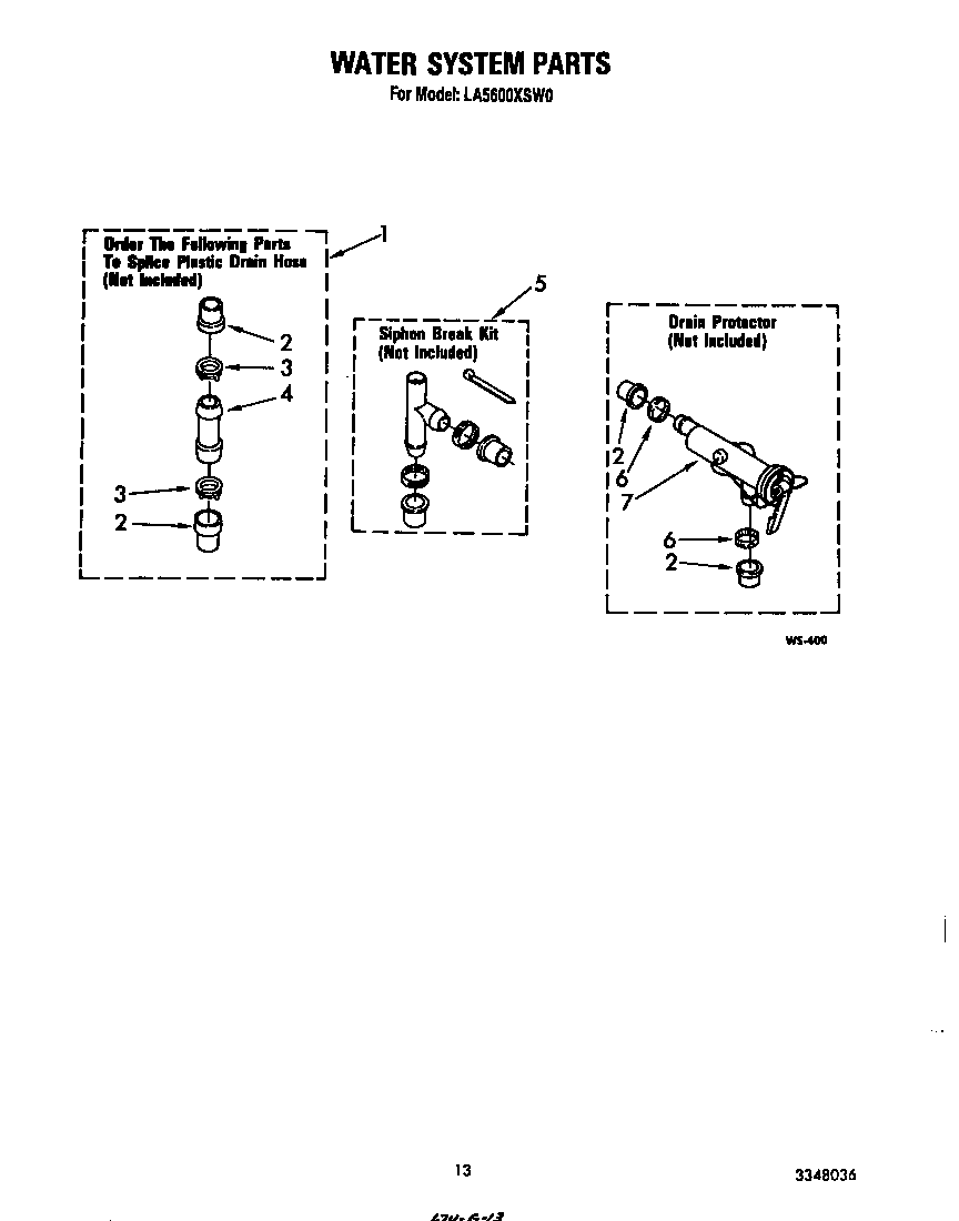Whirlpool LA5600XSW0 water system diagram