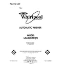 Whirlpool LA6800XSW0 front cover diagram
