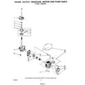 Whirlpool LA6800XSW0 brake, clutch, gearcase, motor and pump diagram