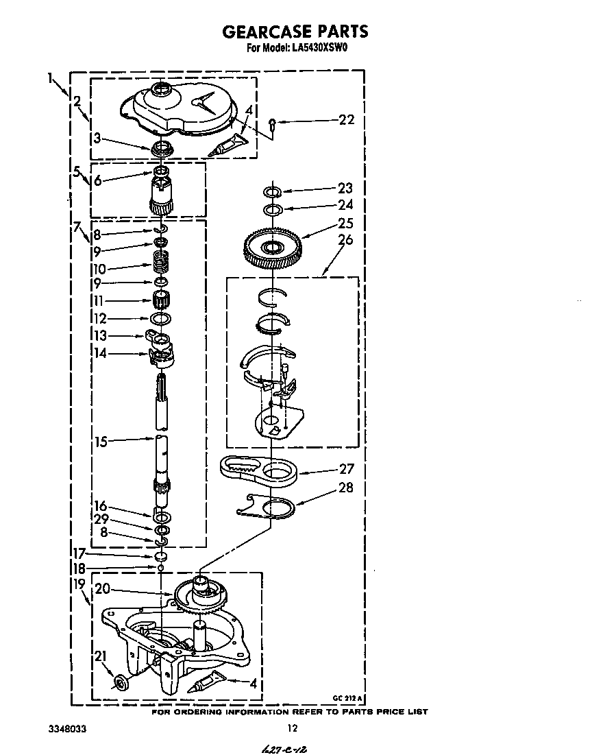 Whirlpool LA5430XSW0 gearcase diagram