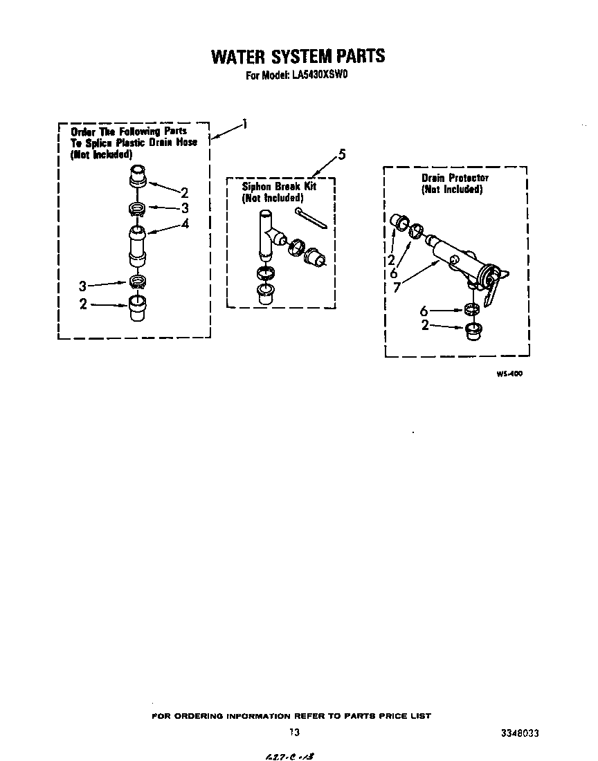 Whirlpool LA5430XSW0 water system diagram