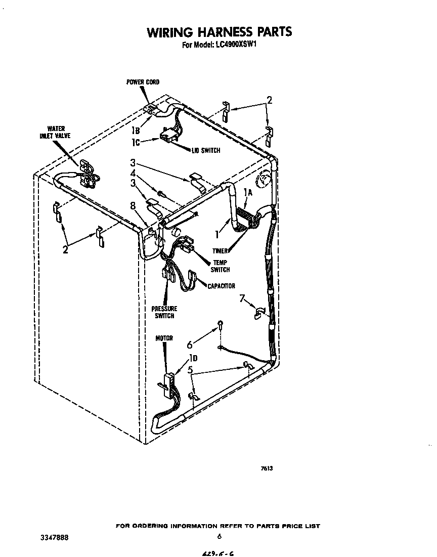 Whirlpool LC4900XSW1 wiring harness diagram