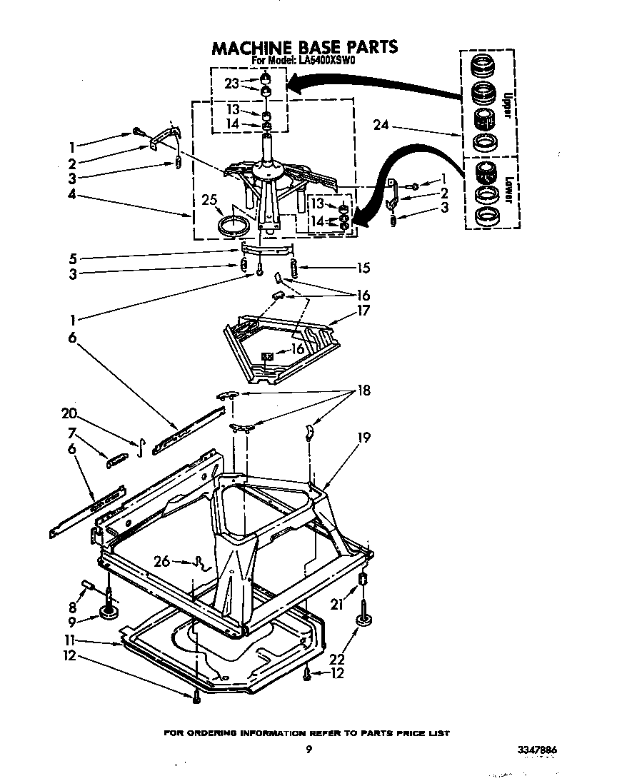 Whirlpool LA5400XSW0 machine base diagram