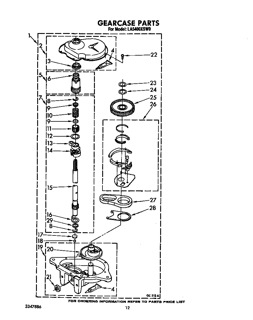 Whirlpool LA5400XSW0 gearcase diagram