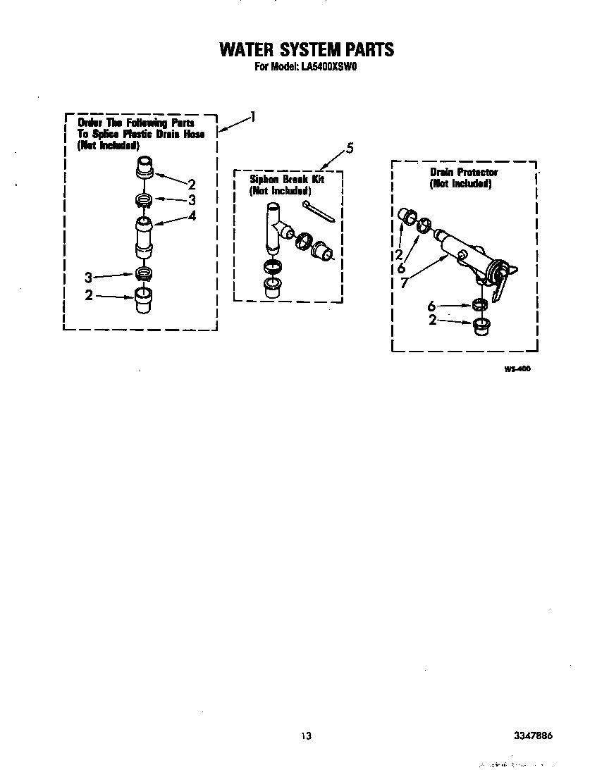Whirlpool LA5400XSW0 water system diagram