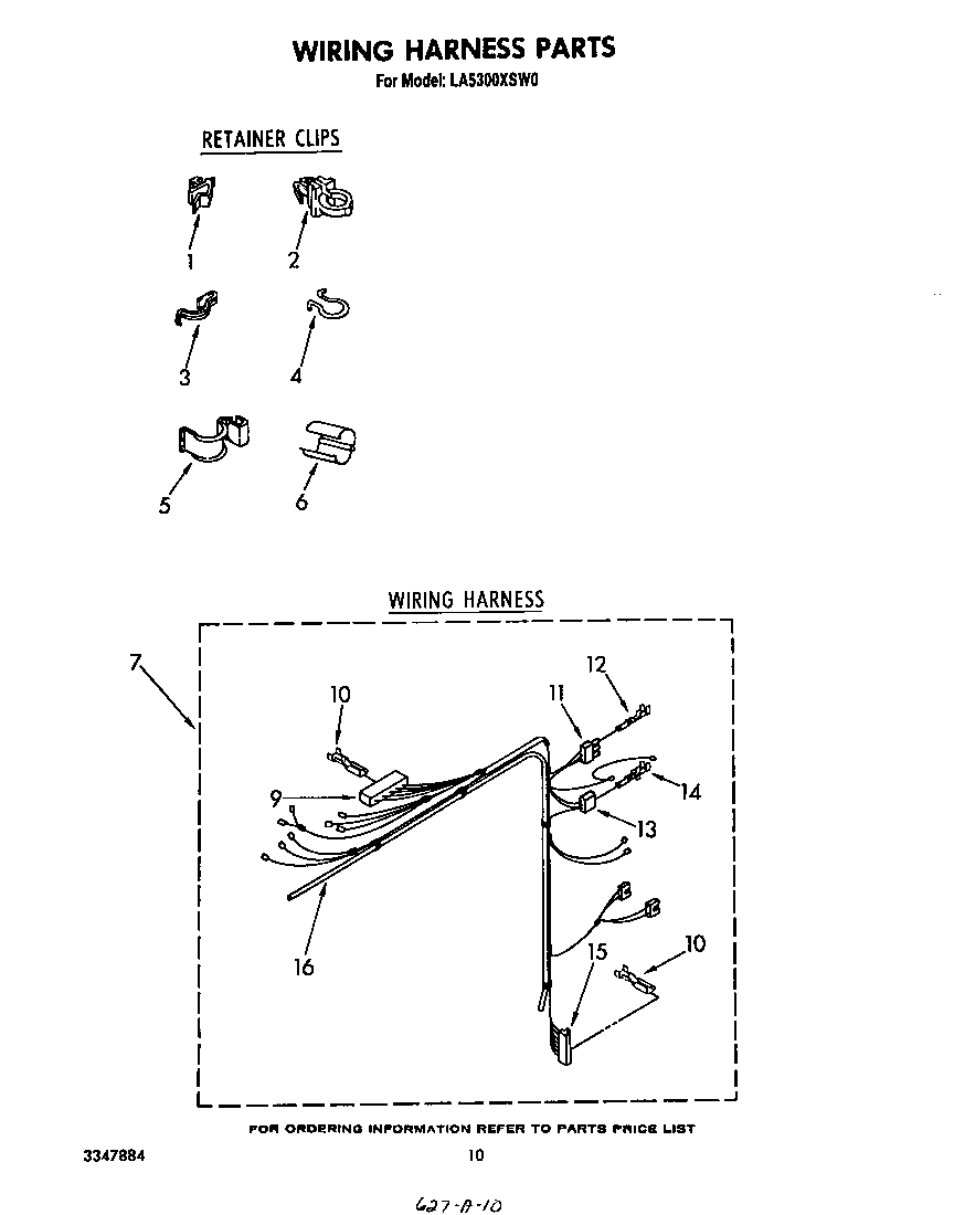 Whirlpool LA5300XSW0 wiring harness diagram