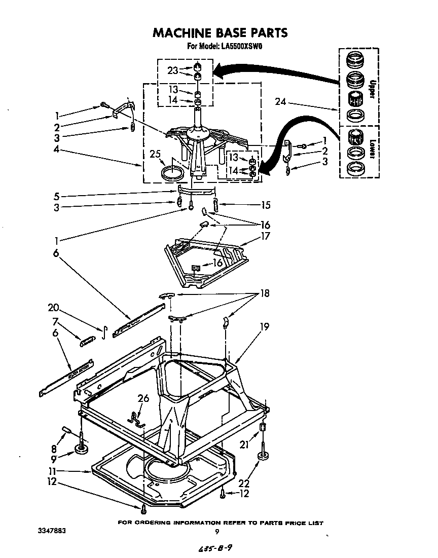 Whirlpool LA5500XSW0 machine base diagram
