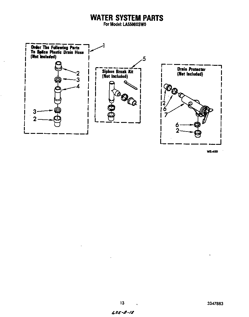 Whirlpool LA5500XSW0 water system diagram