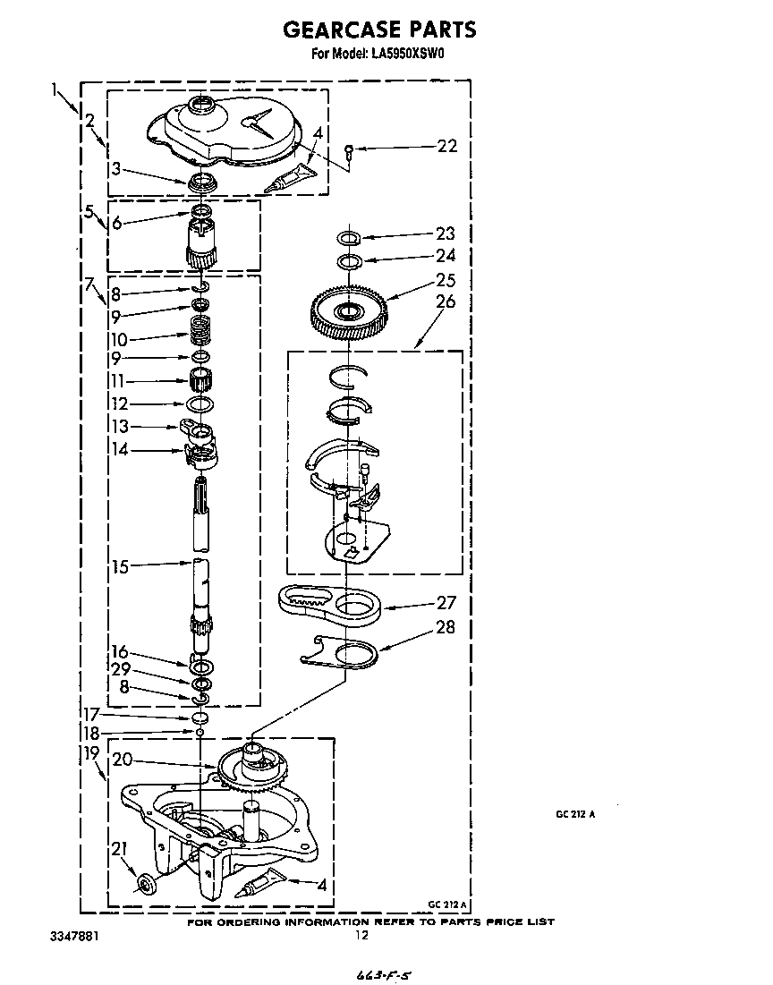 Whirlpool LA5950XSW0 gearcase diagram