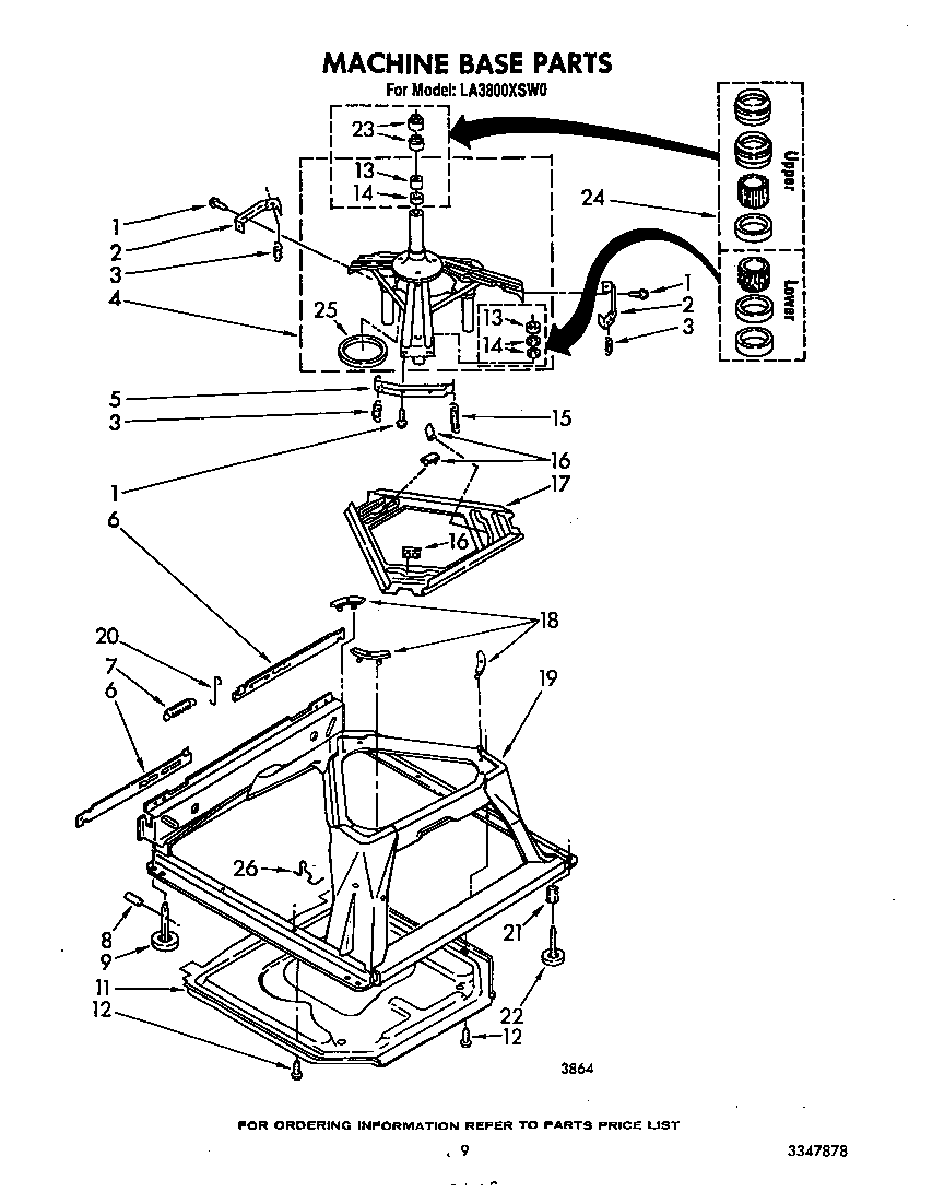Whirlpool LA3800XSW0 machine base diagram