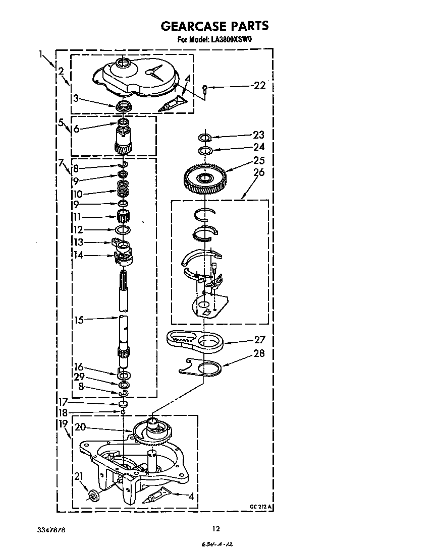 Whirlpool LA3800XSW0 gearcase diagram
