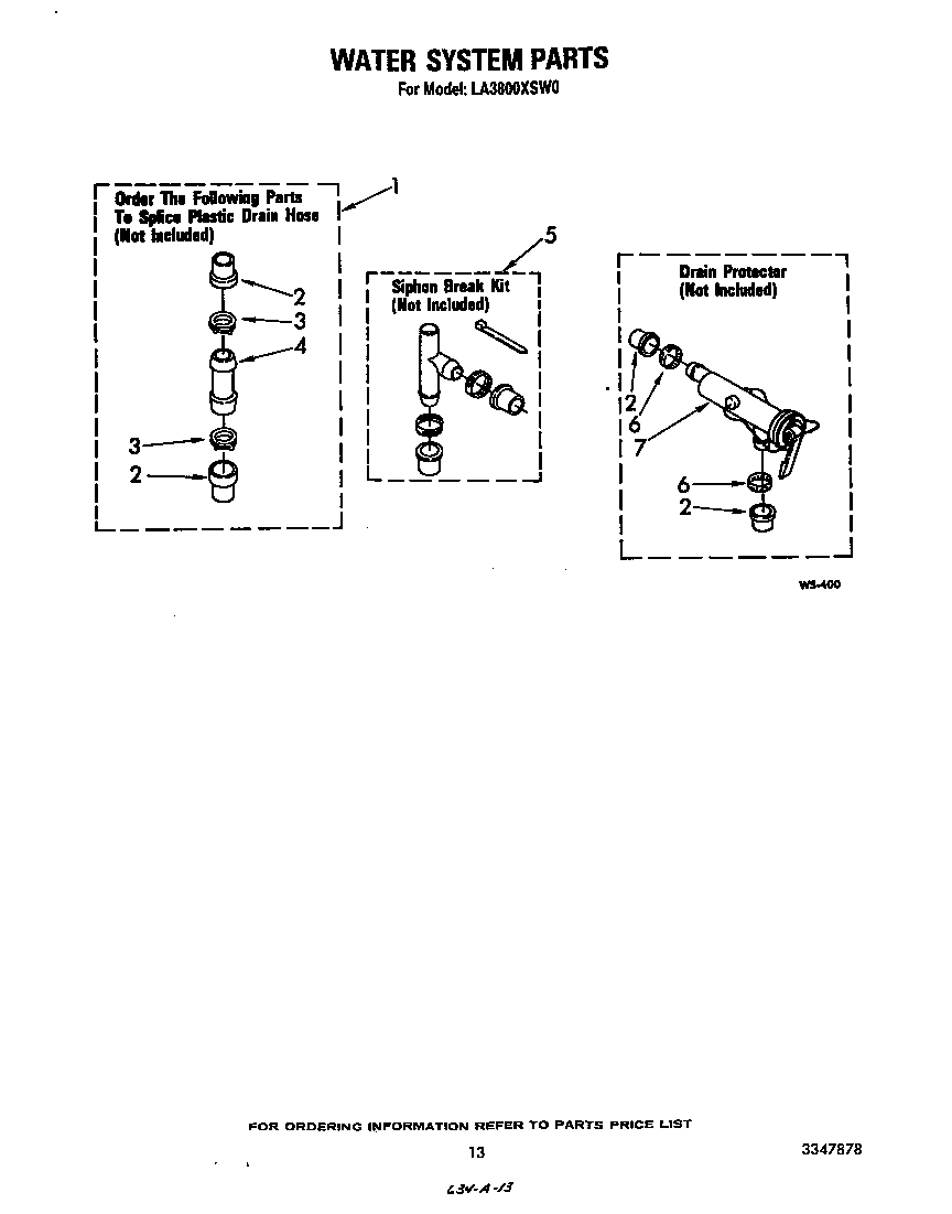 Whirlpool LA3800XSW0 water system diagram