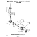 Whirlpool LA5580XSW0 brake, clutch, gearcase, motor and pump diagram