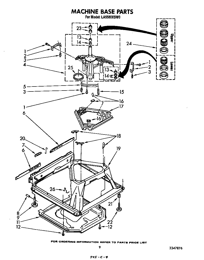 Whirlpool LA5580XSW0 machine base diagram