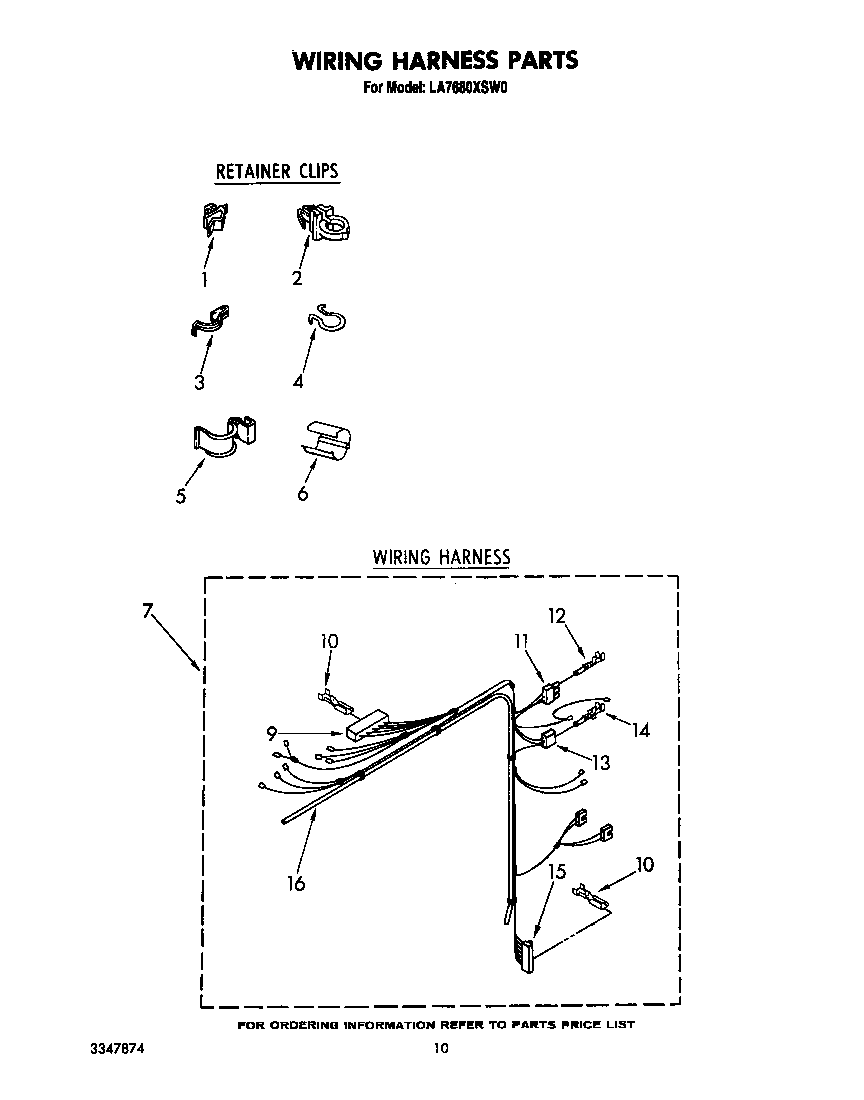 Whirlpool LA7680XSW0 wiring harness diagram