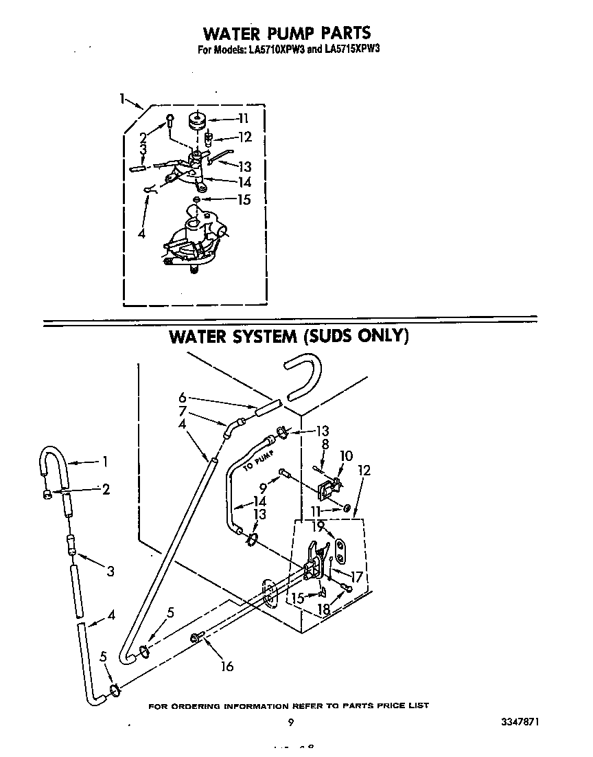 Whirlpool LA5710XPW3 water pump diagram