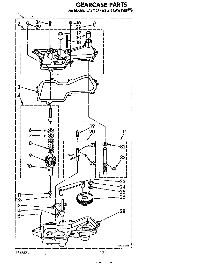 Whirlpool LA5710XPW3 gearcase diagram