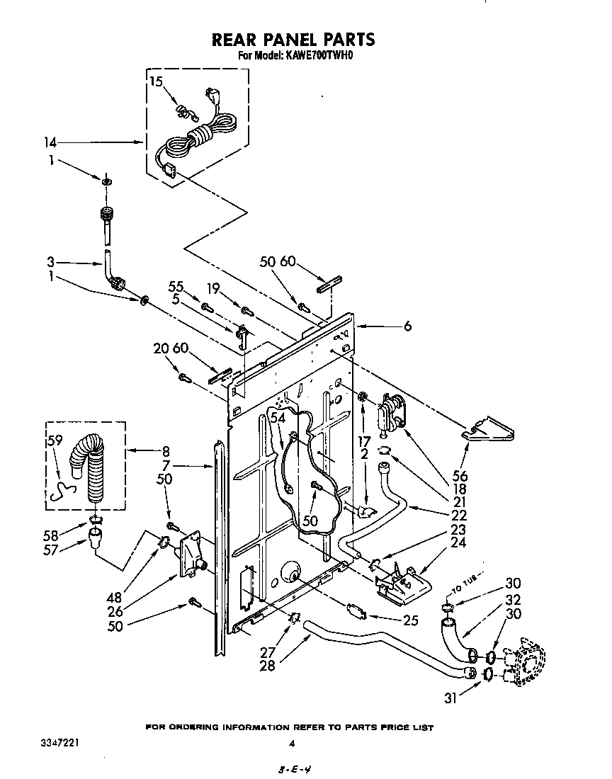 KitchenAid KAWE700TWH0 rear panel diagram