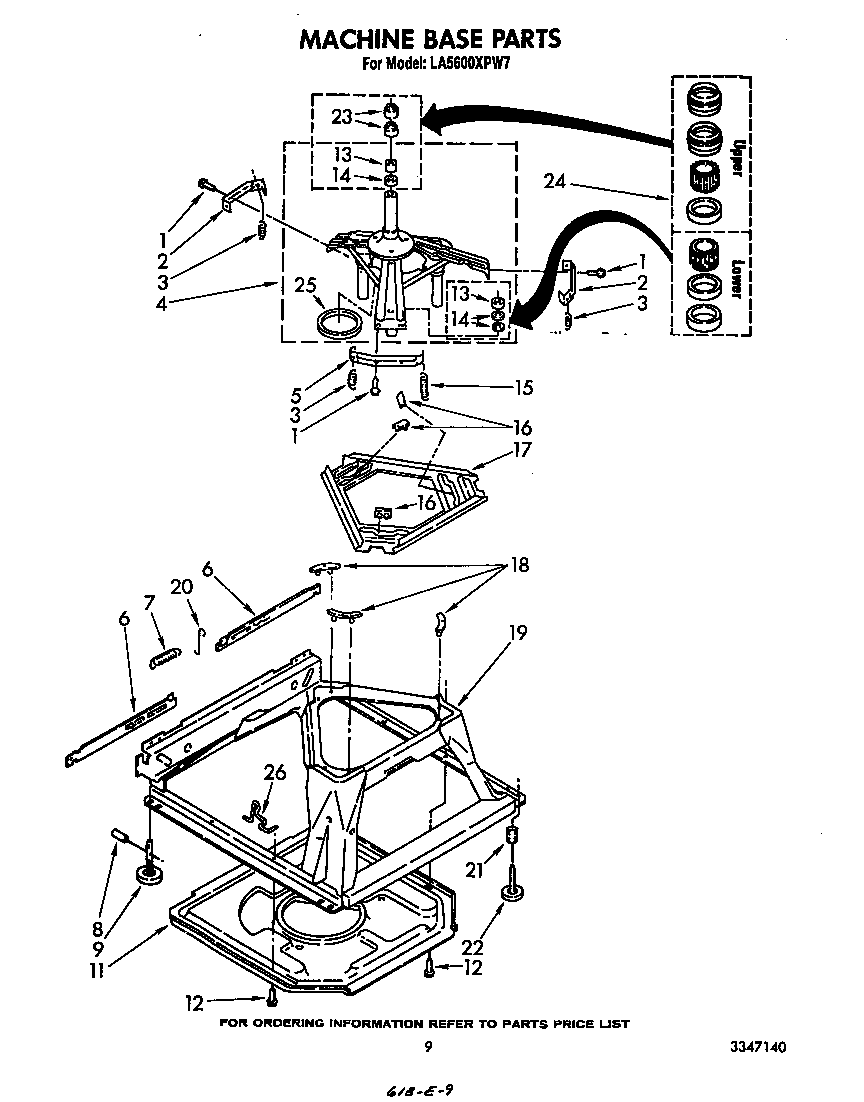 Whirlpool LA5600XPW7 machine base diagram