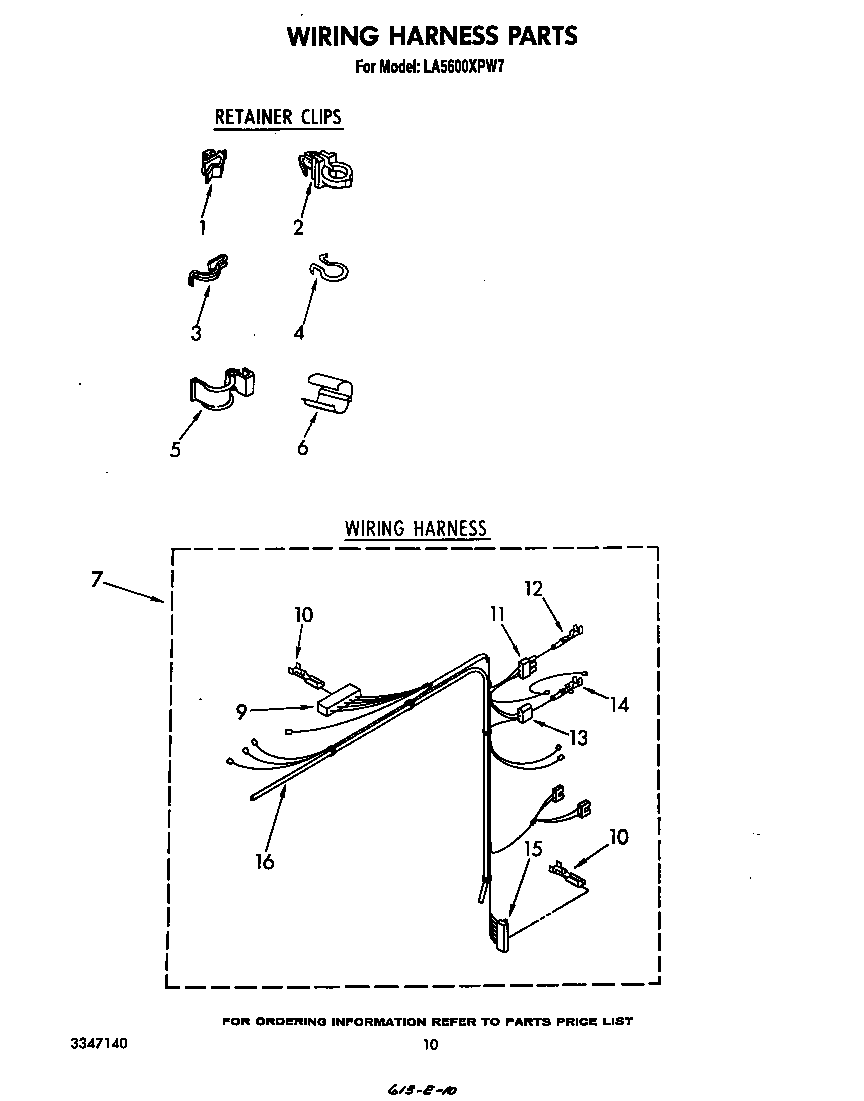 Whirlpool LA5600XPW7 wiring harness diagram