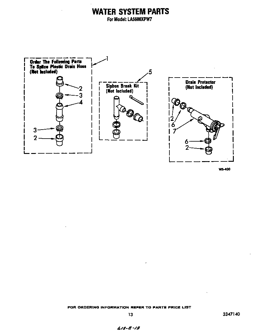 Whirlpool LA5600XPW7 water system diagram