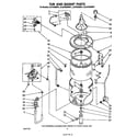 Whirlpool 3LA5700XMW1 tub and basket diagram